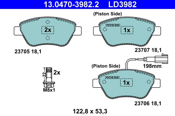 Гальмівні колодки дискові ATE 13047039822 - zapix