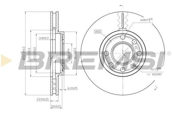 Тормозной диск BREMSI CD7041V