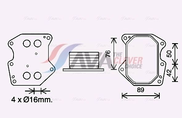 Оливний радіатор двигуна AVA QUALITY COOLING PE3400 - zapix