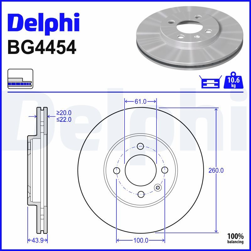 Гальмівний диск DELPHI BG4454 - zapix