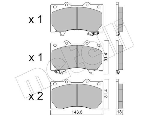 Гальмівні колодки дискові METELLI 2212790 - zapix