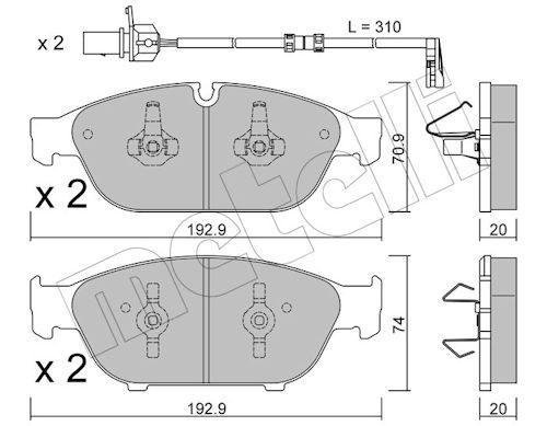 Гальмівні колодки дискові METELLI 2209530K - zapix