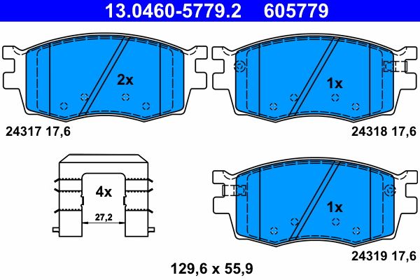 Гальмівні колодки дискові ATE 13046057792 - zapix