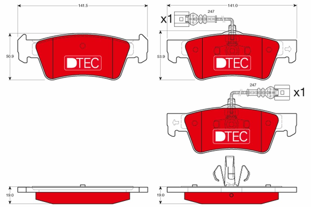 Гальмівні колодки дискові TRW GDB1672DTE - zapix