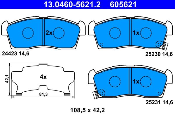 Гальмівні колодки дискові ATE 13046056212 - zapix