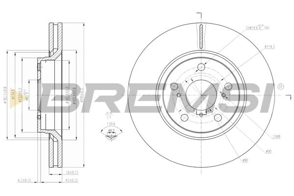 Гальмівний диск BREMSI CD7756V - zapix