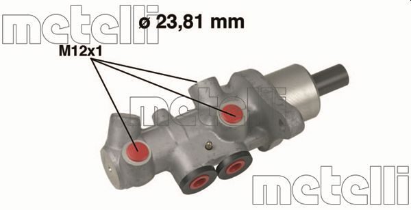 Головний гальмівний циліндр METELLI 050536 - zapix