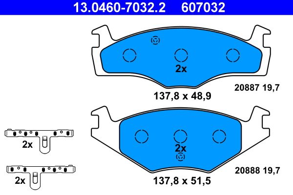 Гальмівні колодки дискові ATE 13046070322 - zapix