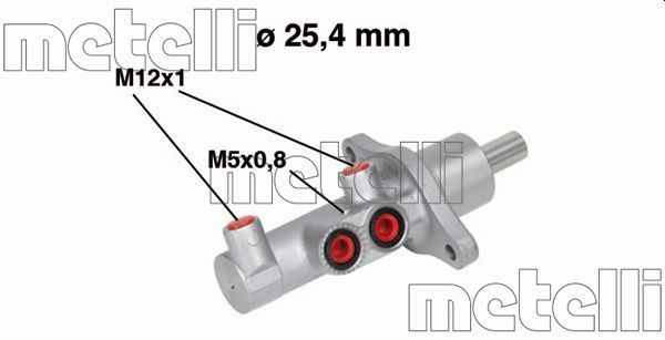 Головний гальмівний циліндр METELLI 050543 - zapix