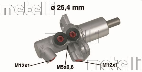 Головний гальмівний циліндр METELLI 050458 - zapix