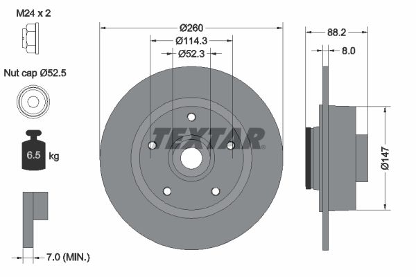 Гальмівний диск TEXTAR 92195900 - zapix