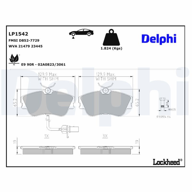 Гальмівні колодки дискові DELPHI LP1542 - zapix