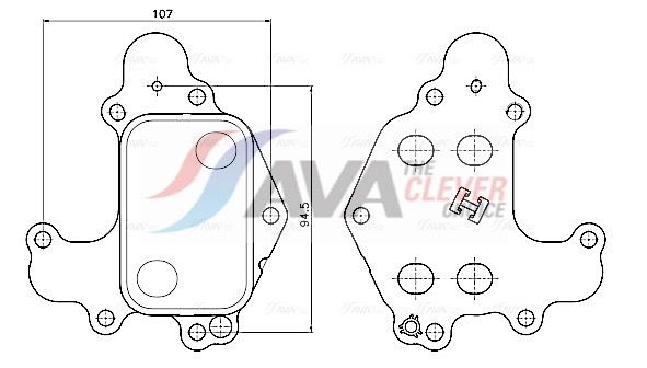 Оливний радіатор двигуна AVA QUALITY COOLING PE3434 - zapix