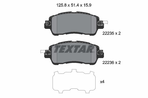 Гальмівні колодки дискові TEXTAR 2223501 - zapix