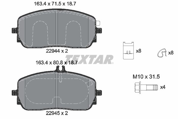 Гальмівні колодки дискові TEXTAR 2294401 - zapix