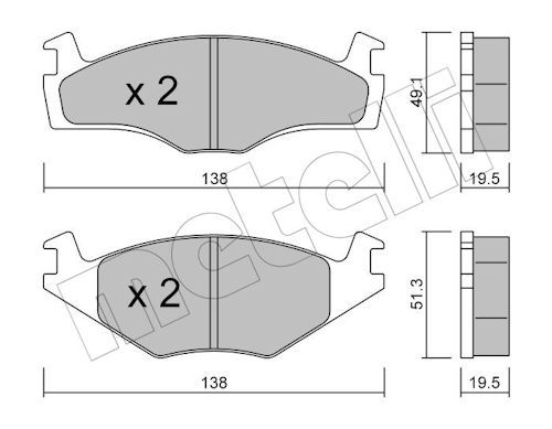 Гальмівні колодки дискові METELLI 2200451 - zapix