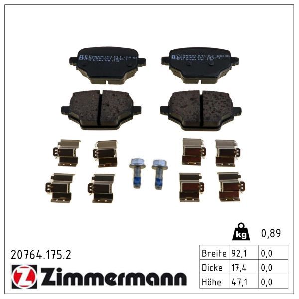 Гальмівні колодки дискові ZIMMERMANN 207641752 - zapix