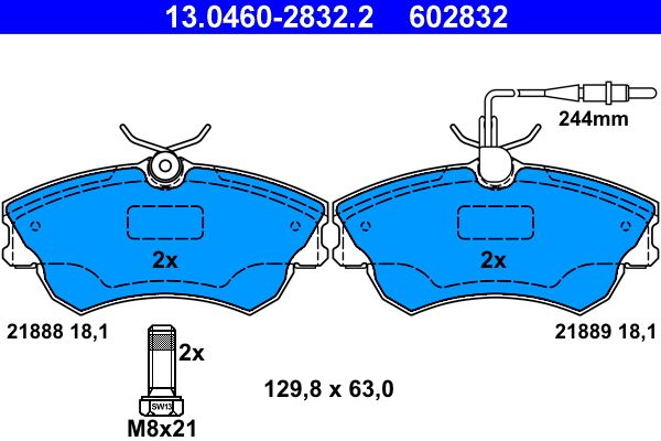 Гальмівні колодки дискові ATE 13046028322 - zapix