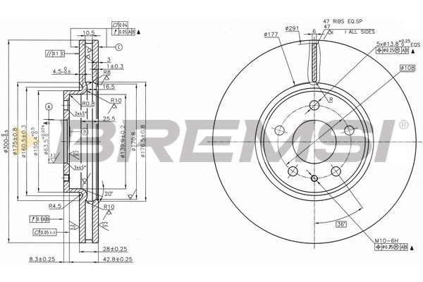Тормозной диск BREMSI CD8337V