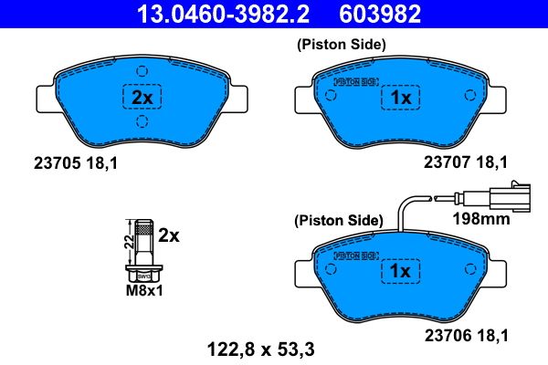 Гальмівні колодки дискові ATE 13046039822 - zapix