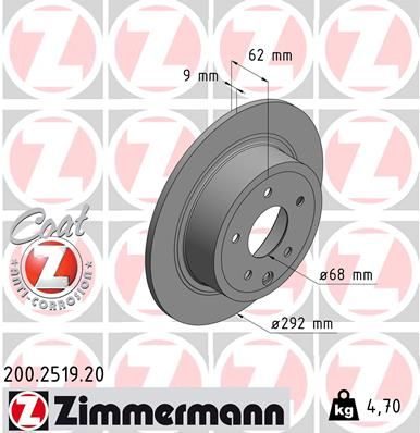 Гальмівний диск ZIMMERMANN 200251920 - zapix