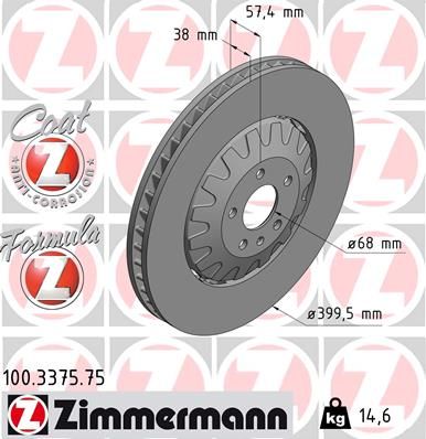 Гальмівний диск ZIMMERMANN 100337575 - zapix
