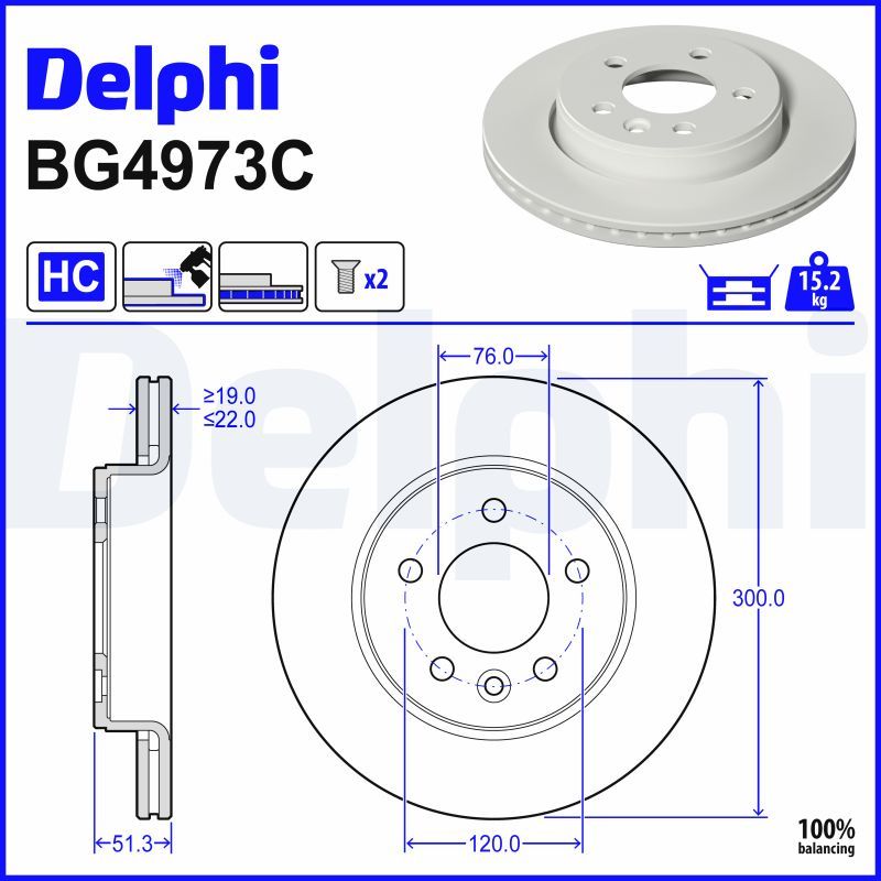 Тормозной диск DELPHI BG4973C