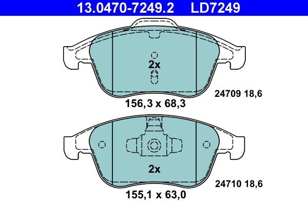 Гальмівні колодки дискові ATE 13047072492 - zapix