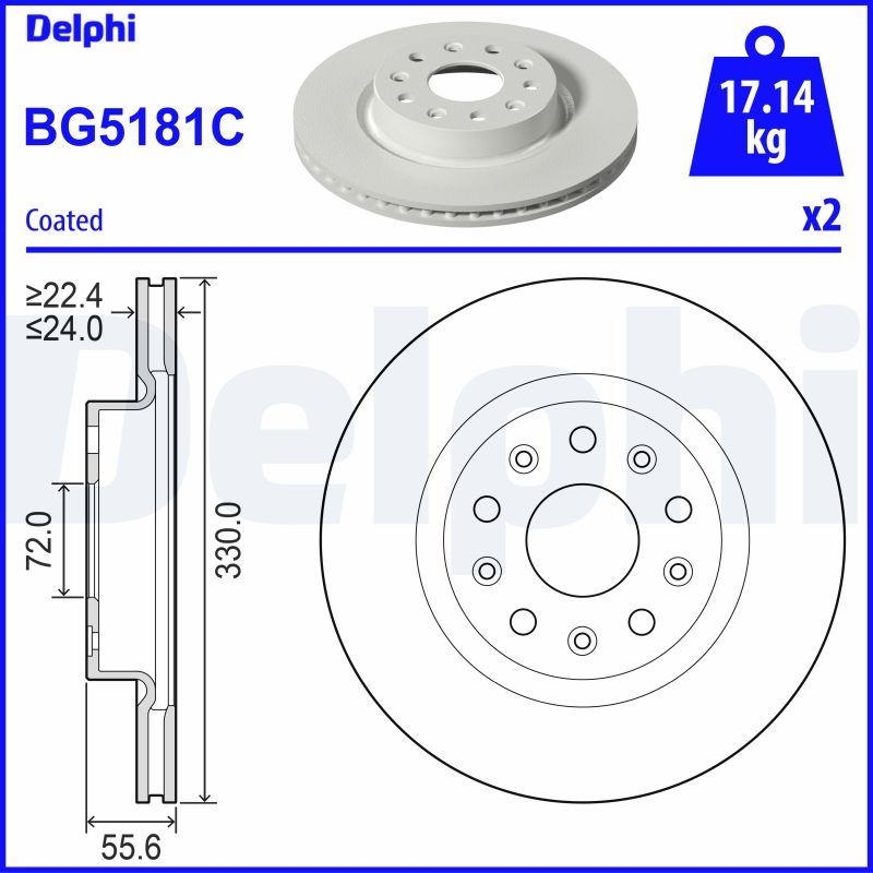 Тормозной диск DELPHI BG5181C