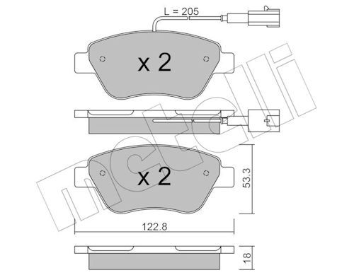 Гальмівні колодки дискові METELLI 2203213 - zapix