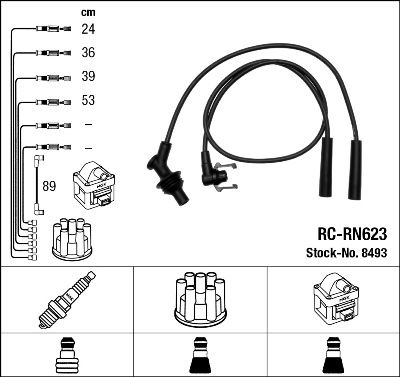 Кабелі запалювання NGK 8493 - zapix