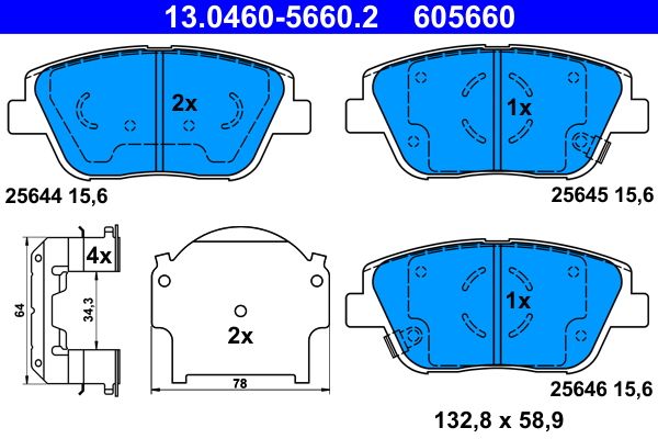 Гальмівні колодки дискові ATE 13046056602 - zapix