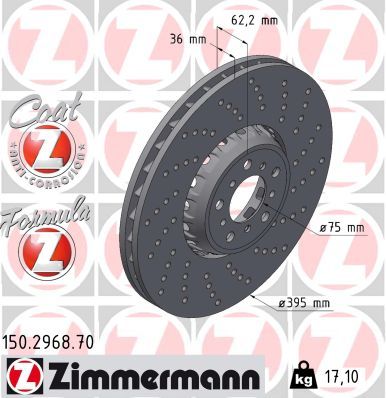 Гальмівний диск ZIMMERMANN 150296870 - zapix