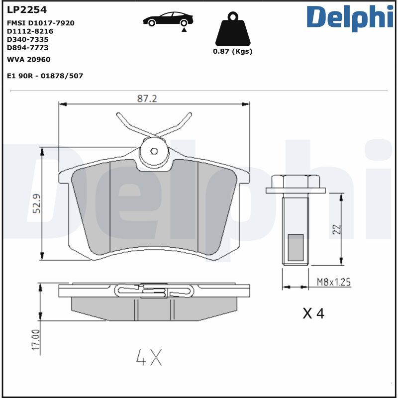 Гальмівні колодки дискові DELPHI LP2254