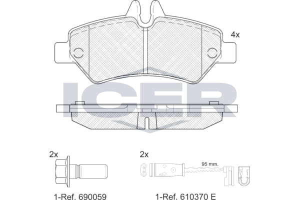 Гальмівні колодки дискові ICER 141787 - zapix