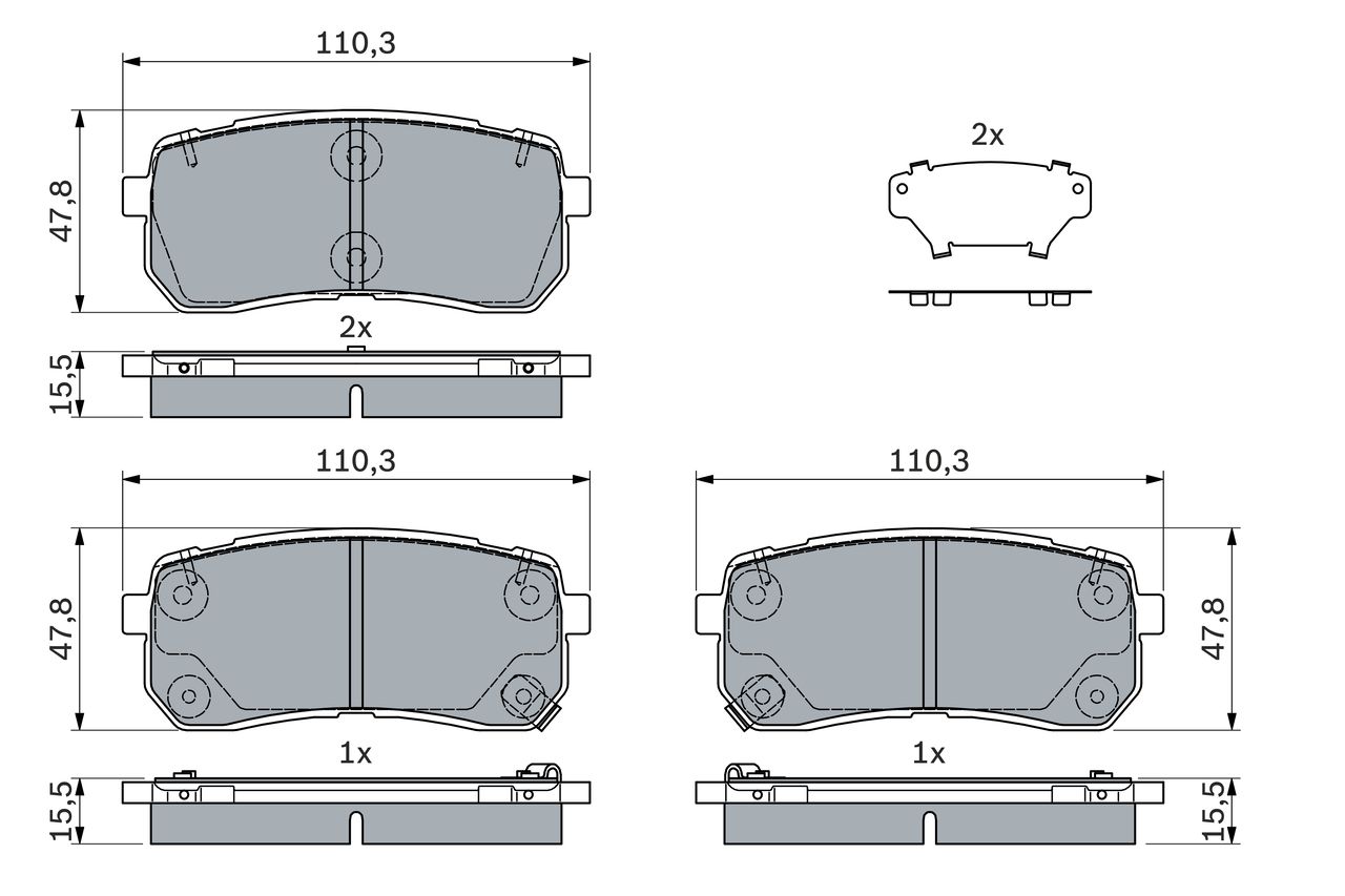 Гальмівні колодки дискові BOSCH 0986494971 - zapix
