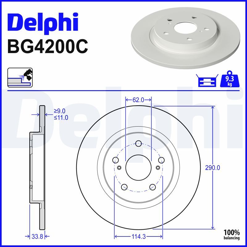 Гальмівний диск DELPHI BG4200C - zapix