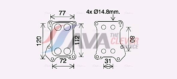Оливний радіатор двигуна AVA QUALITY COOLING OL3688 - zapix