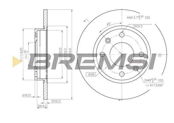 Гальмівний диск BREMSI CD6059S - zapix