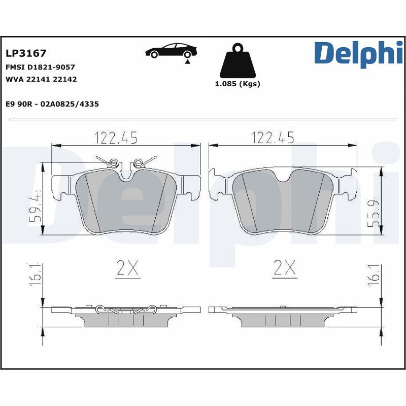 Гальмівні колодки дискові DELPHI LP3167 - zapix