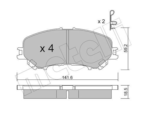 Гальмівні колодки дискові METELLI 2210100 - zapix