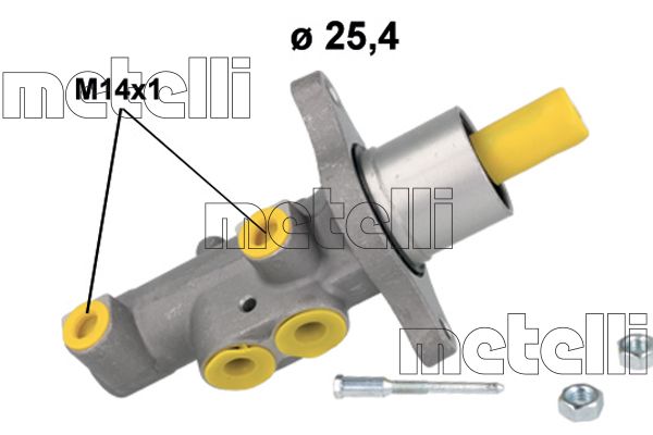 Головний гальмівний циліндр METELLI 051185 - zapix