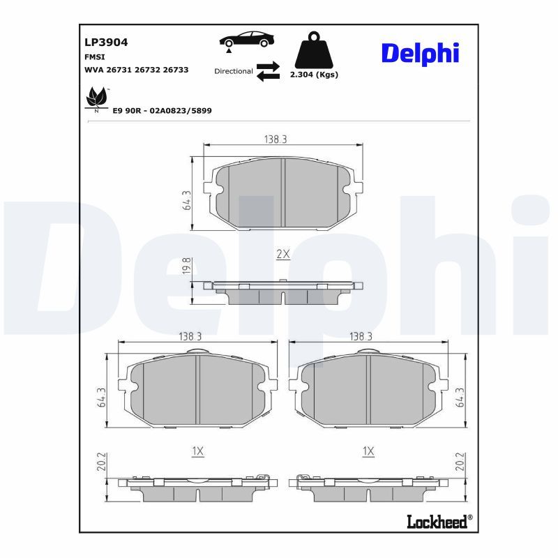 Гальмівні колодки дискові DELPHI LP3904 - zapix
