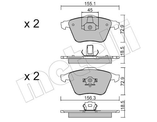 Гальмівні колодки дискові METELLI 2205493 - zapix