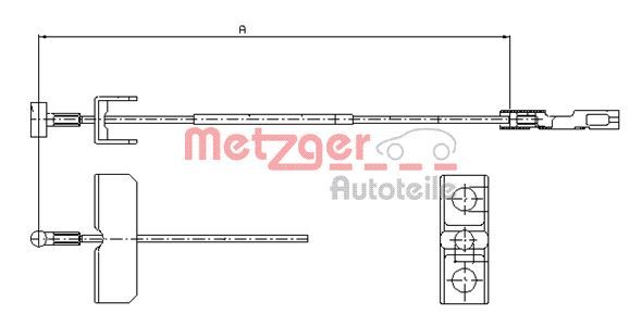 Трос ручного гальма METZGER 116802 - zapix