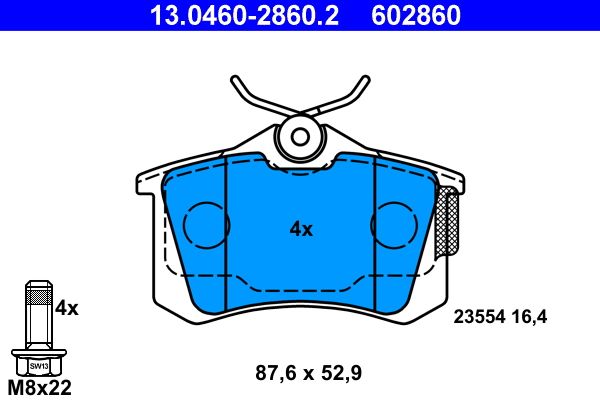 Гальмівні колодки дискові ATE 13046028602 - zapix