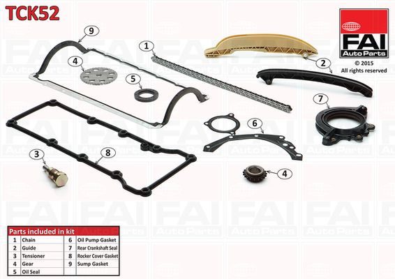 Комплект ланцюгів привода FAI AUTOPARTS TCK52 - zapix