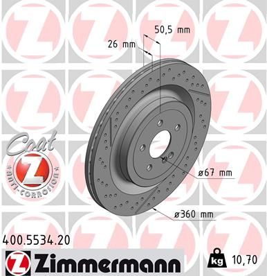 Гальмівний диск ZIMMERMANN 400553420 - zapix