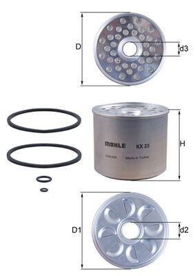 Паливний фільтр MAHLE KX23D - zapix