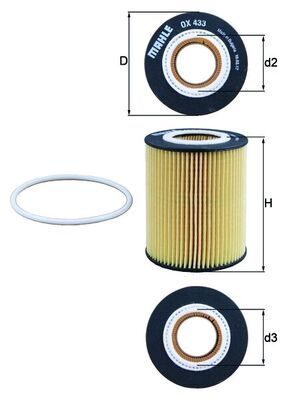 Оливний фільтр MAHLE OX433D - zapix